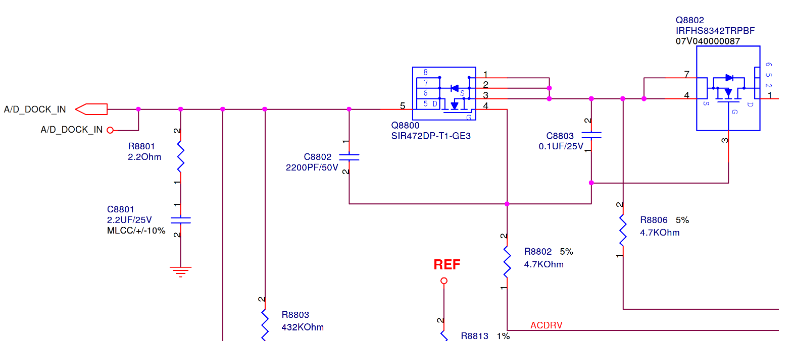 DC in circuit as seen on schematic